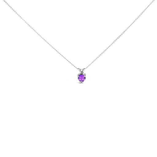 Bids.com 14K White Gold 5X5 MM Heart Shaped Purple Amethyst Solitaire Pendant Necklace Necklaces White Smoke White.Gold / 18 / Purple Amethyst