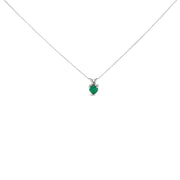 Bids.com 14K White Gold 5X5 MM Heart Shaped Purple Amethyst Solitaire Pendant Necklace Necklaces White Smoke White.Gold / 18 / Green Emerald