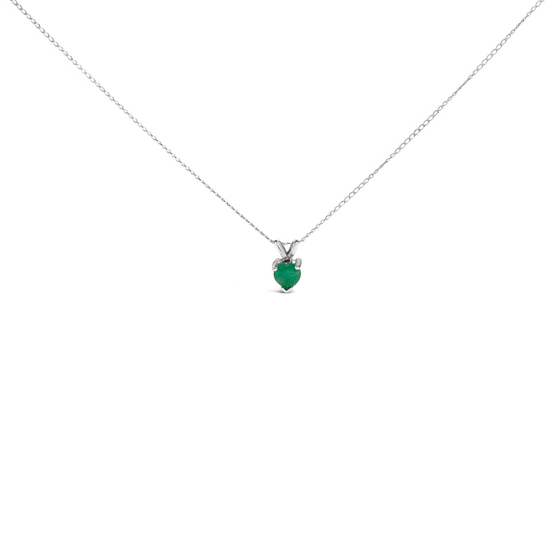 Bids.com 14K White Gold 5X5 MM Heart Shaped Purple Amethyst Solitaire Pendant Necklace Necklaces White Smoke White.Gold / 18 / Green Emerald