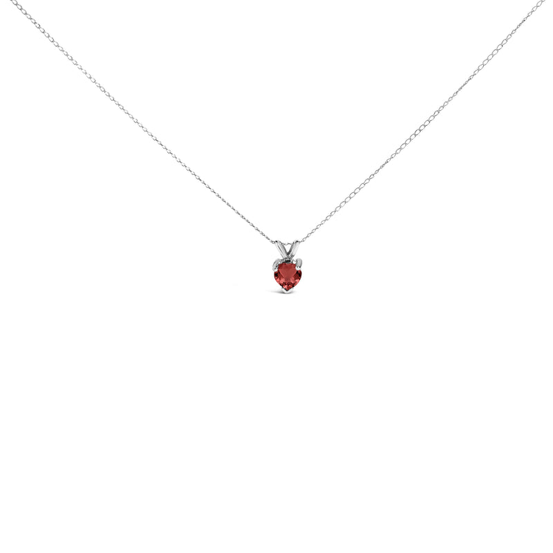 Bids.com 14K White Gold 5X5 MM Heart Shaped Purple Amethyst Solitaire Pendant Necklace Necklaces White Smoke White.Gold / 18 / Red Garnet