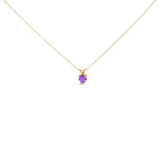 Bids.com 14K White Gold 5X5 MM Heart Shaped Purple Amethyst Solitaire Pendant Necklace Necklaces White Smoke Yellow.Gold / 18 / Purple Amethyst