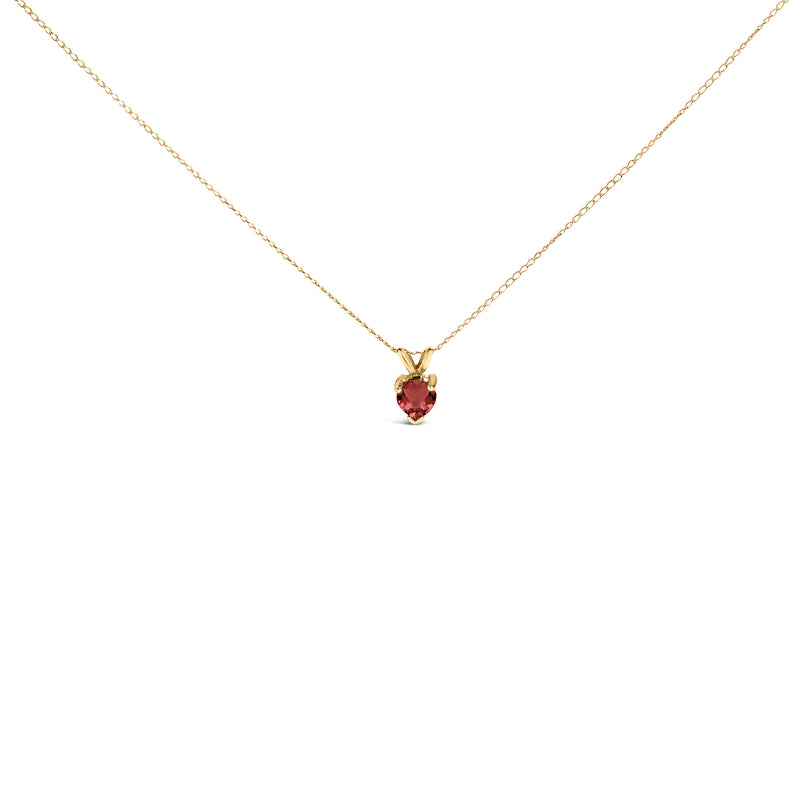 Bids.com 14K White Gold 5X5 MM Heart Shaped Purple Amethyst Solitaire Pendant Necklace Necklaces White Smoke Yellow.Gold / 18 / Red Garnet