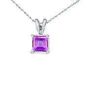 Bids.com 14K White Gold 5x5 MM Square Shaped Purple Amethyst Solitaire Pendant Necklace Necklaces White Smoke White.Gold / 18 / Purple Amethyst,White.Gold / 18 / Green Emerald,White.Gold / 18 / Red Garnet,White.Gold / 18 / Red Ruby,White.Gold / 18 / Blue Sapphire,Yellow.Gold / 18 / Purple Amethyst,Yellow.Gold / 18 / Green Emerald,Yellow.Gold / 18 / Red Garnet,Yel