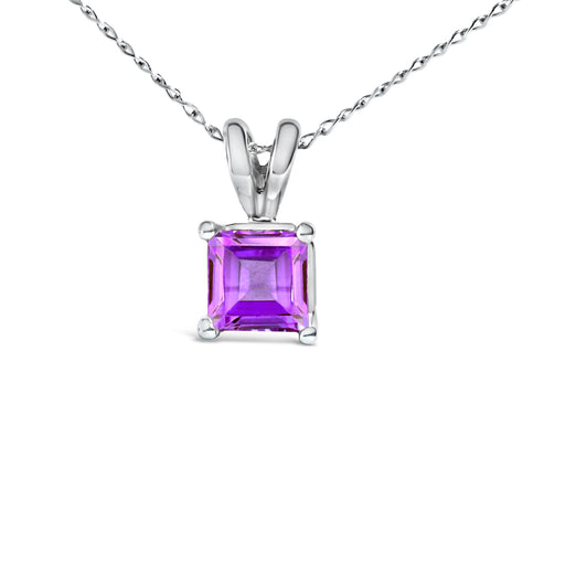 Bids.com 14K White Gold 5x5 MM Square Shaped Purple Amethyst Solitaire Pendant Necklace Necklaces White Smoke White.Gold / 18 / Purple Amethyst,White.Gold / 18 / Green Emerald,White.Gold / 18 / Red Garnet,White.Gold / 18 / Red Ruby,White.Gold / 18 / Blue Sapphire,Yellow.Gold / 18 / Purple Amethyst,Yellow.Gold / 18 / Green Emerald,Yellow.Gold / 18 / Red Garnet,Yel