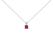 Bids.com 14K White Gold 5x5 MM Square Shaped Purple Amethyst Solitaire Pendant Necklace Necklaces White Smoke White.Gold / 18 / Red Ruby