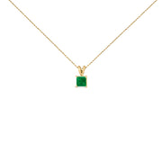 Bids.com 14K White Gold 5x5 MM Square Shaped Purple Amethyst Solitaire Pendant Necklace Necklaces White Smoke Yellow.Gold / 18 / Green Emerald