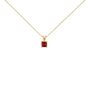Bids.com 14K White Gold 5x5 MM Square Shaped Purple Amethyst Solitaire Pendant Necklace Necklaces White Smoke Yellow.Gold / 18 / Red Garnet