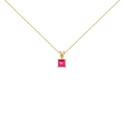 Bids.com 14K White Gold 5x5 MM Square Shaped Purple Amethyst Solitaire Pendant Necklace Necklaces White Smoke Yellow.Gold / 18 / Red Ruby