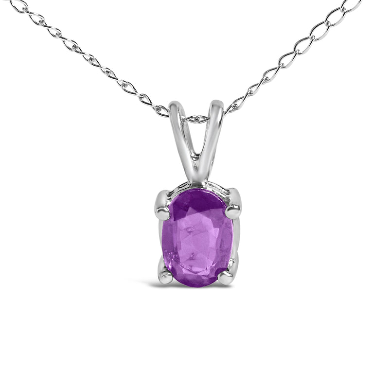 Bids.com 14K White Gold 6x4MM Oval Shaped Purple Amethyst Solitaire Pendant Necklace Necklaces White Smoke White.Gold / 18 / Purple Amethyst,White.Gold / 18 / Green Emerald,White.Gold / 18 / Red Garnet,White.Gold / 18 / Red Ruby,White.Gold / 18 / Blue Sapphire,Yellow.Gold / 18 / Purple Amethyst,Yellow.Gold / 18 / Green Emerald,Yellow.Gold / 18 / Red Garnet,Yel
