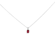 Bids.com 14K White Gold 6x4MM Oval Shaped Purple Amethyst Solitaire Pendant Necklace Necklaces White Smoke White.Gold / 18 / Red Ruby