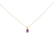 Bids.com 14K White Gold 6x4MM Oval Shaped Purple Amethyst Solitaire Pendant Necklace Necklaces White Smoke Yellow.Gold / 18 / Purple Amethyst