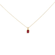 Bids.com 14K White Gold 6x4MM Oval Shaped Purple Amethyst Solitaire Pendant Necklace Necklaces White Smoke Yellow.Gold / 18 / Red Ruby