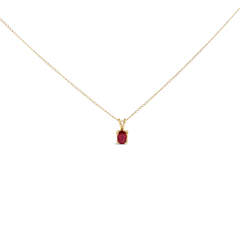Bids.com 14K White Gold 6x4MM Oval Shaped Purple Amethyst Solitaire Pendant Necklace Necklaces White Smoke Yellow.Gold / 18 / Red Ruby