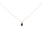 Bids.com 14K White Gold 6x4MM Oval Shaped Purple Amethyst Solitaire Pendant Necklace Necklaces White Smoke Yellow.Gold / 18 / Blue Sapphire