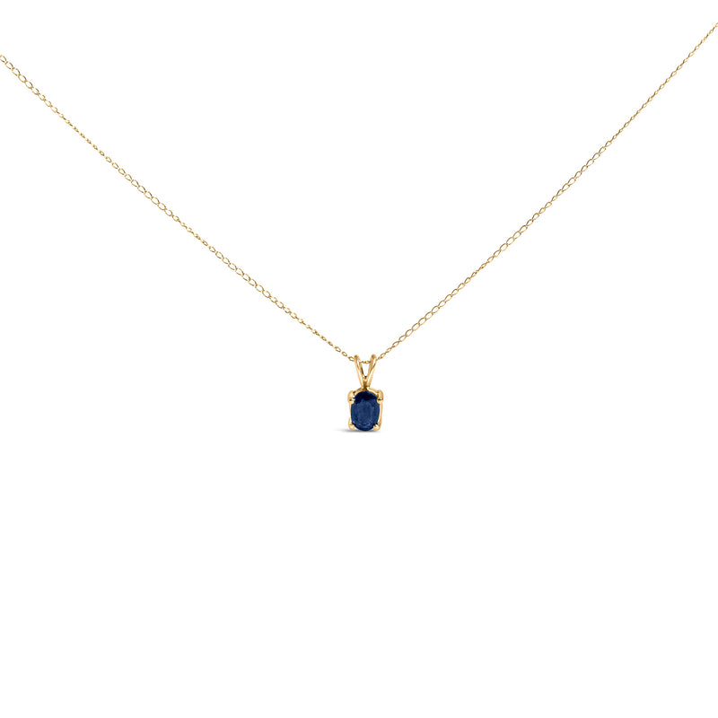 Bids.com 14K White Gold 6x4MM Oval Shaped Purple Amethyst Solitaire Pendant Necklace Necklaces White Smoke Yellow.Gold / 18 / Blue Sapphire