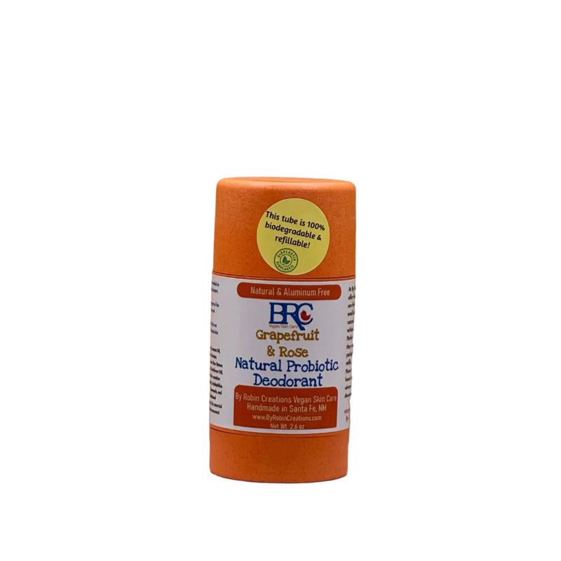 By Robin Creations Natural Probiotic Deodorant Stick Deodorant & Body Care Saddle Brown Grapefruit & Rose / 1 Full Tube