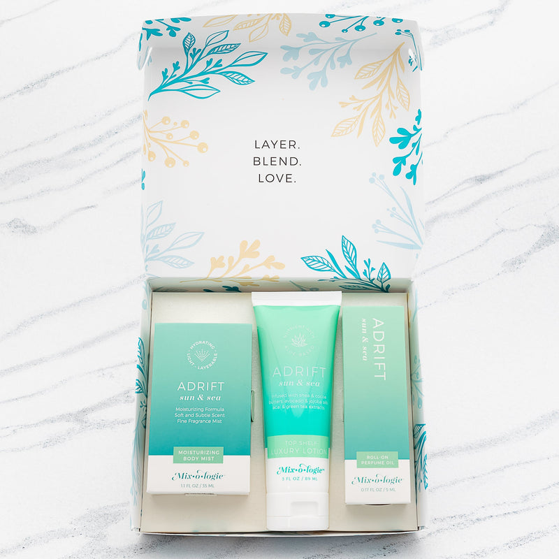 MIXOLOGIE Mixologie Women's Gift Set Trio Box (Choose Scent) Gift Set Lavender Adrift (sun & sea)