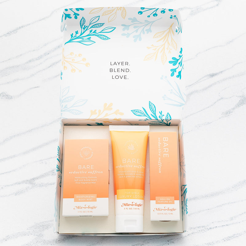 MIXOLOGIE Mixologie Women's Gift Set Trio Box (Choose Scent) Gift Set White Smoke Bare (seductive saffron)
