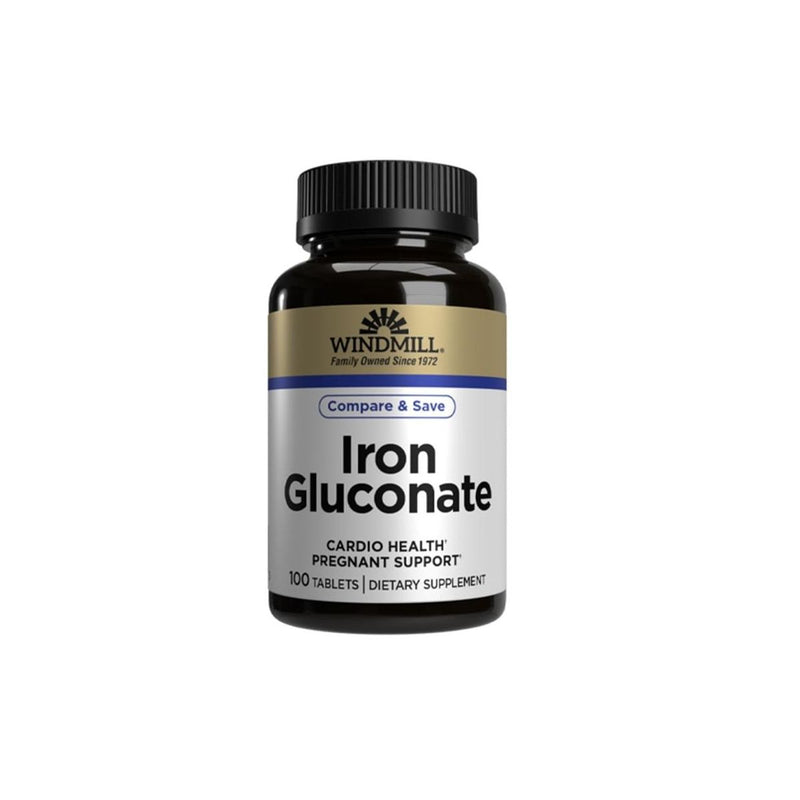 Perrigo Ferrous Gluconate Iron Supplement 324 mg - Gentle on Stomach, 100 Tablets Vitamins & Supplements Black