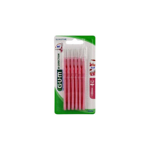 Gum GUM Bi-Direction Interdental Brushes 1.2mm x6 Interdental Brushes Gray