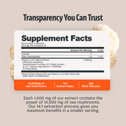 FreshCap Mushrooms Organic Lion’s Mane Capsules Capsules Light Gray 60 Capsules,120 Capsules,180 Capsules