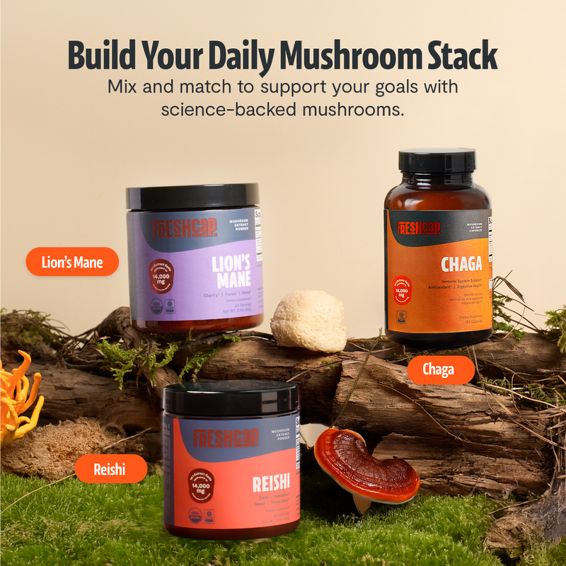 FreshCap Mushrooms Chaga Mushroom Extract Capsules Capsules Wheat