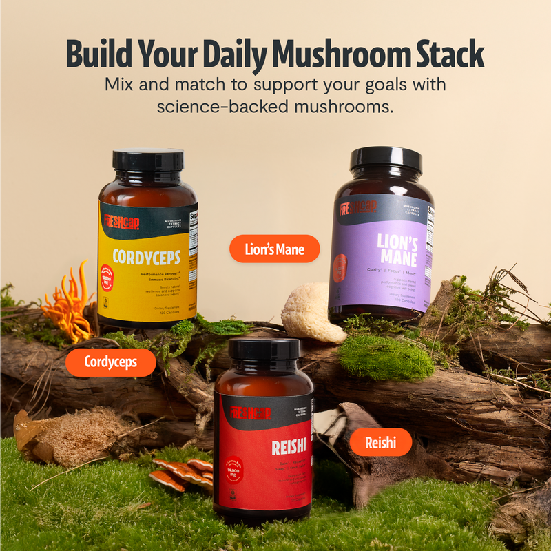 FreshCap Mushrooms Organic Cordyceps Mushroom Supplement Capsules Capsules Bisque 120 Capsules