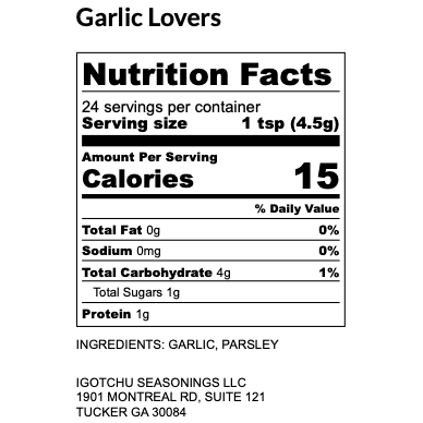 Igotchu Garlic Lovers seasoning