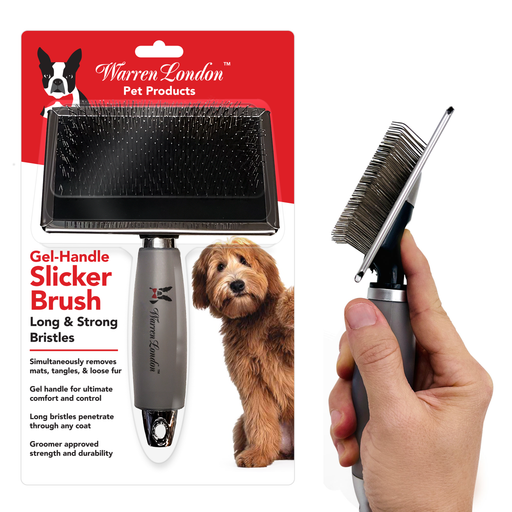 Warren London Gel-Handle Slicker Brush Pet Combs & Brushes White Smoke