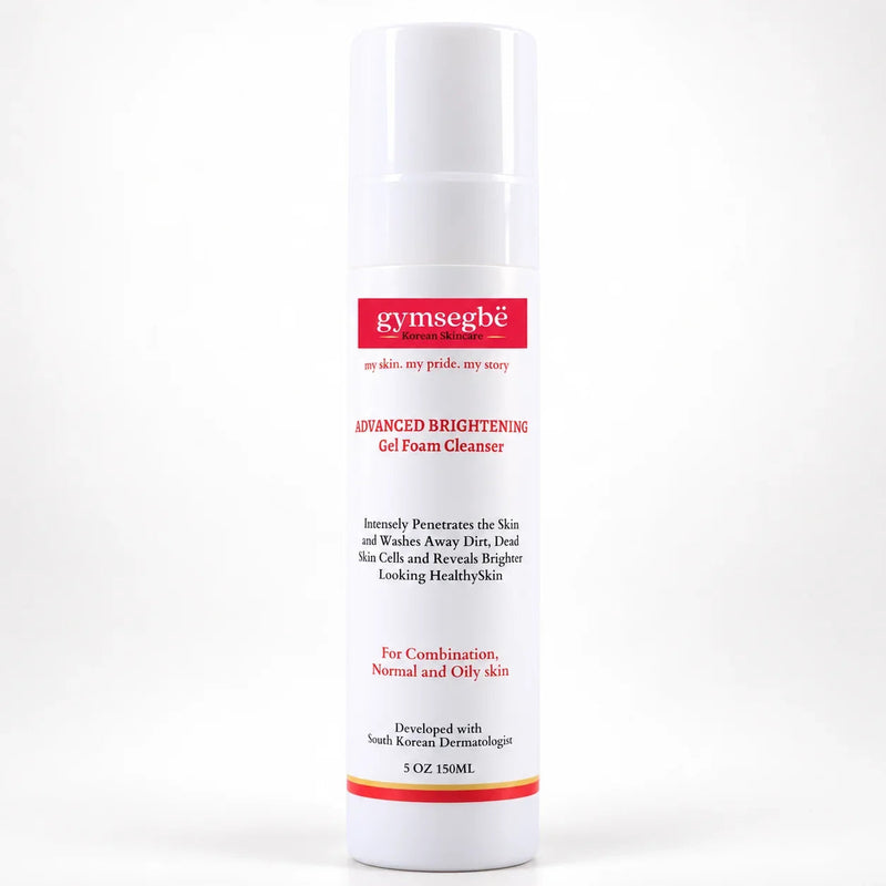 gymsegbë Advanced Brightening Gel Foam Cleanser | Rice Extract Anti-Aging Facial White Smoke 1 Bottle