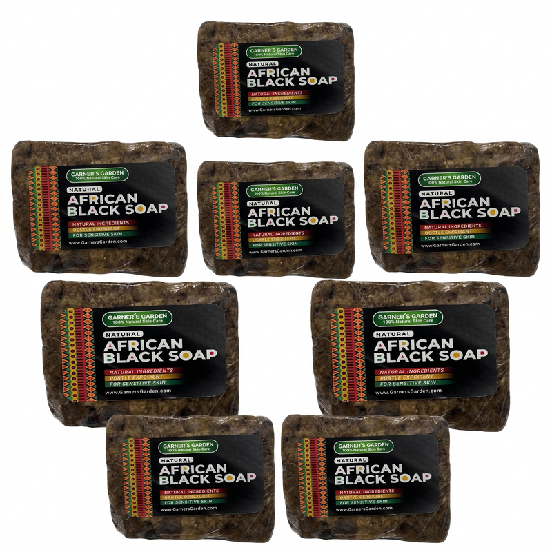 Garner's Garden Raw African Black Soap Bar (0.5 lb) Soap White Smoke 5lbs (10 Pack)