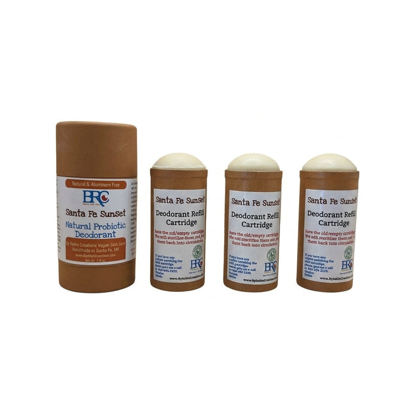 By Robin Creations Natural Probiotic Deodorant Stick Deodorant & Body Care White Smoke Santa Fe Sunset / 1 Full Tube + 3 Refills