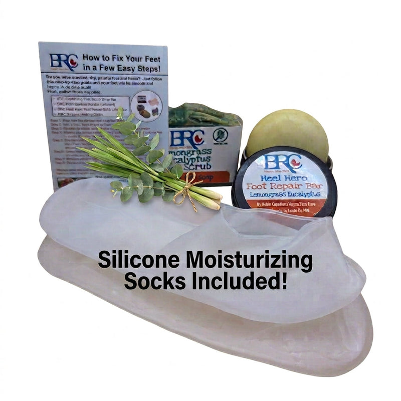 By Robin Creations Essential Foot Healing Gift Set Foot Care White Smoke Lemongrass & Eucalyptus / Minimalist/Refill Set