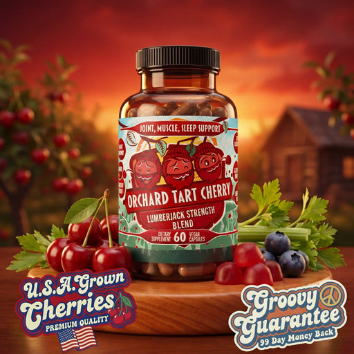 Hippie Farms Premium Tart Cherry Blend - Inflammation, Uric Acid, Sleep, Muscle Recovery Vitamins & Supplements Dark Red Capsules - 60 count,Capsules - 90 count