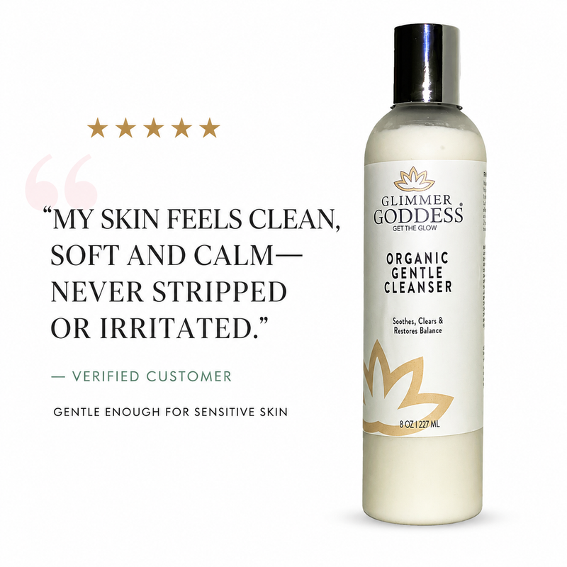 Glimmer Goddess® Organic Skin Care Organic Sensitive Skin Cleanser – Gentle AHA Face Wash Cleansers & Scrubs White Smoke