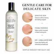 Glimmer Goddess® Organic Skin Care Organic Sensitive Skin Cleanser – Gentle AHA Face Wash Cleansers & Scrubs White Smoke