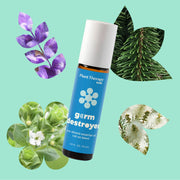 Plant Therapy Germ Destroyer Essential Oil Pre-Diluted Roll-On Essential Oil Powder Blue 10 mL