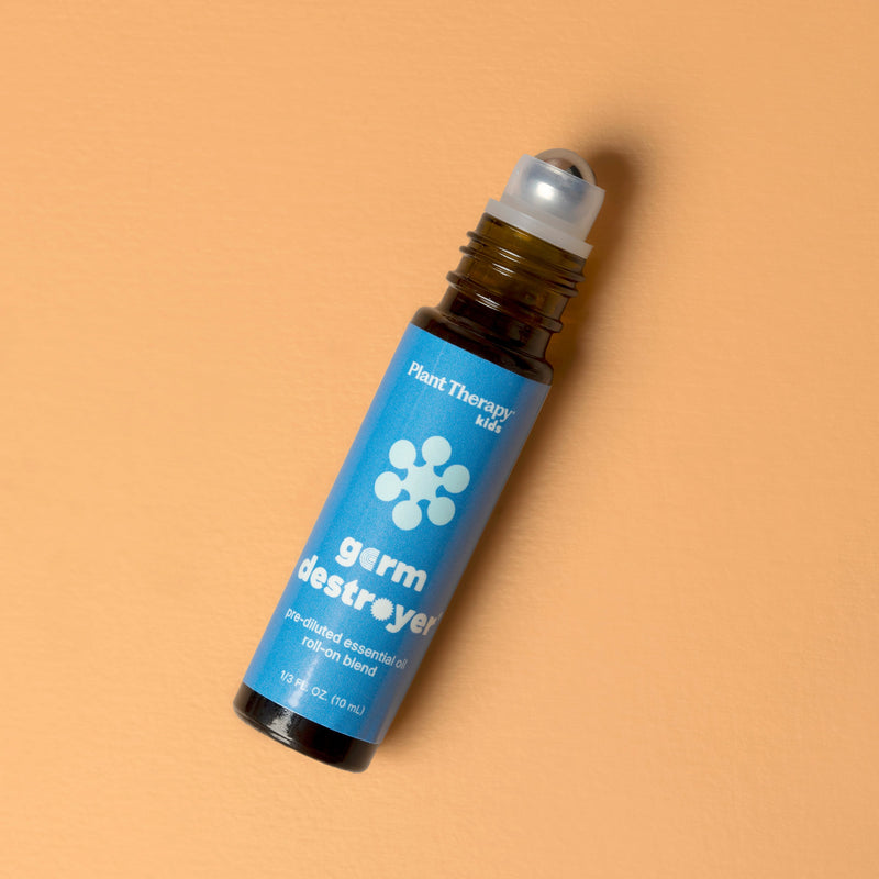 Plant Therapy Germ Destroyer Essential Oil Pre-Diluted Roll-On Essential Oil Light Salmon 10 mL