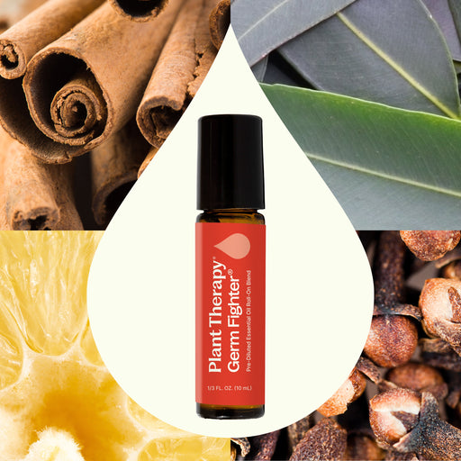 Plant Therapy Germ Fighter Essential Oil Blend Pre-Diluted Roll-On Essential Oil Seashell 10 mL