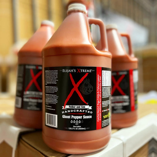 Elijah's Xtreme Ghost Pepper Hot Sauce Gallon (128oz) Hot Sauce Black