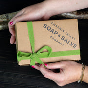 Chagrin Valley Soap & Salve Gift: Wood Shaving Gift Set Gift Tan with Lemon Lime Shave Soap,with Rugged Spice Shave Soap