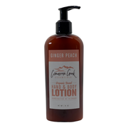 Cimarron Creek Essentials Ginger Peach Organic Hand & Body Lotion Lotion & Moisturizer Dim Gray 8oz - Plastic Bottle