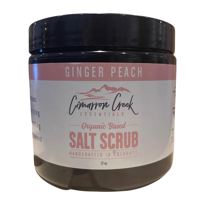 Cimarron Creek Essentials Ginger Peach Organic Salt Scrub Bath & Body Rosy Brown 22oz