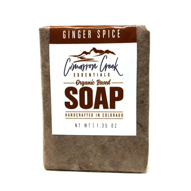 Cimarron Creek Essentials Ginger Spice Organic Bar Soap 5.4oz Bath & Body Dark Olive Green Travel Bar