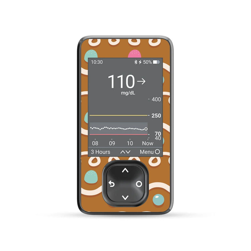Peelz Gingerbread Sticker for DEXCOM G7 and G6 Touchscreen Receiver Peelz/Stickers Dim Gray