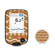 Peelz Gingerbread Sticker for Freestyle Libre 2 Peelz/Stickers White Smoke Receiver + Sensor,Sensor Only