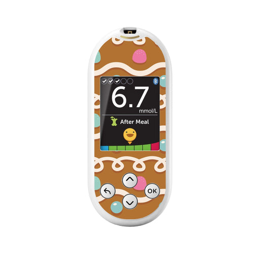 Peelz Gingerbread Sticker for OneTouch Verio Reflect Glucometer Peelz/Stickers White Smoke