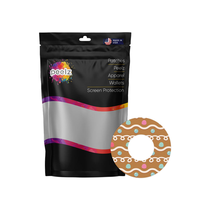 Peelz Gingerbread Freestyle Libre 2 Patch Tape - Pump Peelz Patch Medical Tape White Smoke 12-Pack Libre 2 (Set of 12 Patches),4-Pack Libre 2 (Set of 4 Patches),1-Single (1 Single Patch)