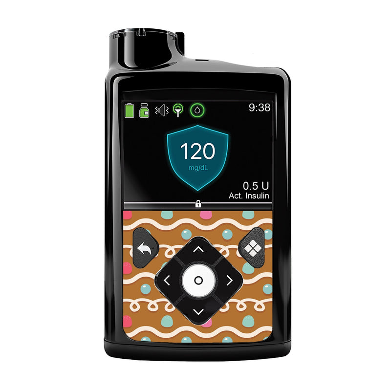 Peelz Gingerbread Sticker for Medtronic MiniMed 770G & 780G Peelz/Stickers Black Whole System Peelz (front back + clip)