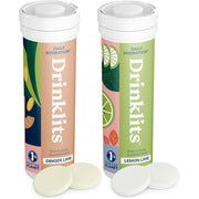 Drinklits Simply the Best Hydration, Vitamins, Electrolyte Tablets in Ginger-Lime and Lemon-Lime - 2 Tubes | 20 Servings Hydration Electrolyte Tablets White Smoke